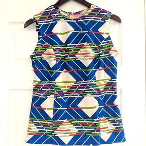 Vintage Sears Roebuck 60s Authentic Tank Top Business Casual Fitted Bright Color